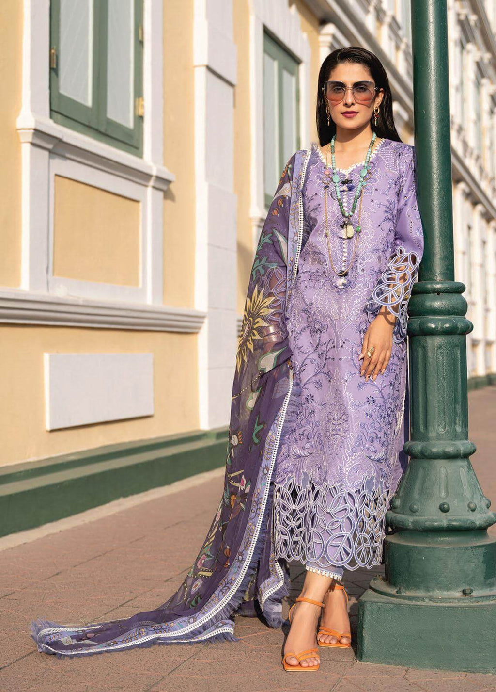 Dhanak-3PC Embroidered Shirt with Digital Printed Wool Shawl -362